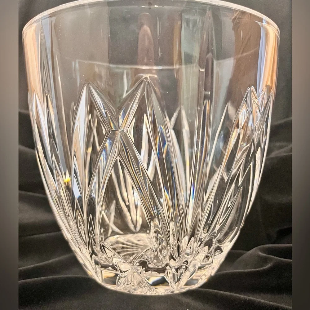 Marquis by Waterford Brookside Cut Crystal Barware Ice Bucket Serving Center Bow